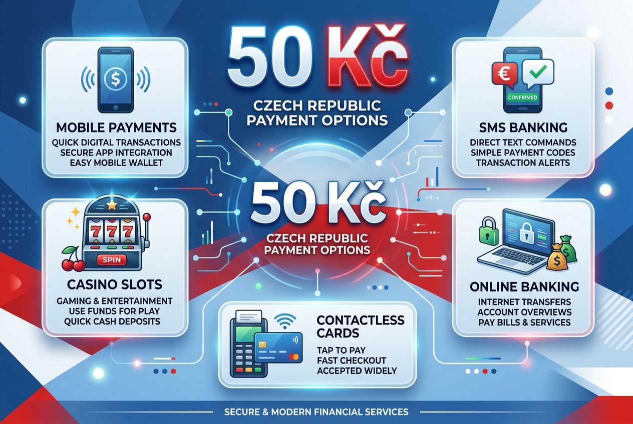 Infografika nejlepších českých online kasin s možností vkladu od 50 Kč
